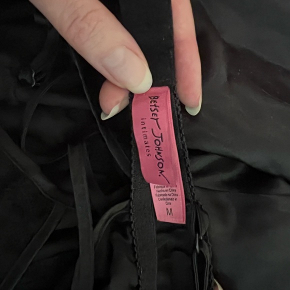 Betsy Johnson black short satin nightgown - Picture 3 of 5